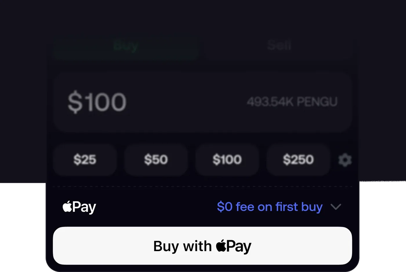 fomo buy screen with Apple Pay